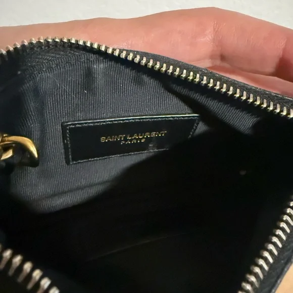 Saint Laurent Black Zippered Pouch - Picture 3 of 5